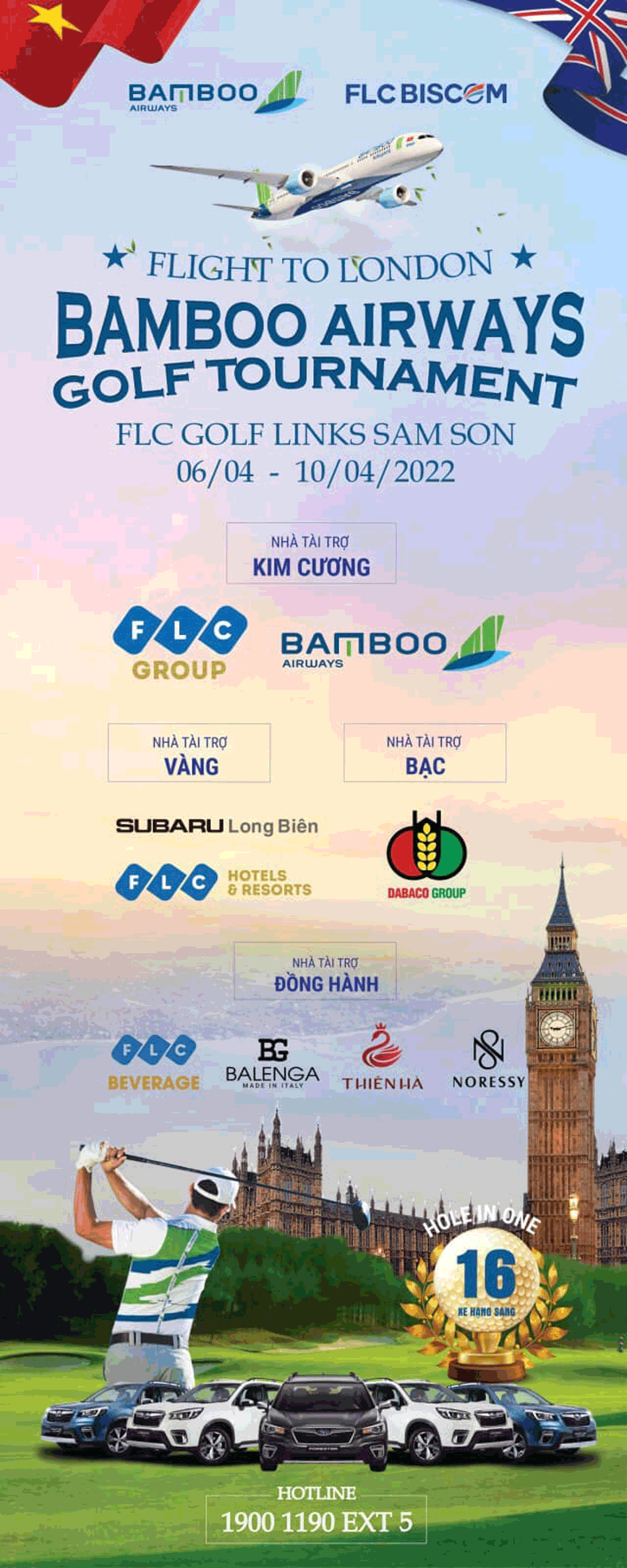 Subaru Long Biên : Nhà tài trợ vàng cho giải đấu Bamboo Airways Golf Tournament 2022 – Flight to London