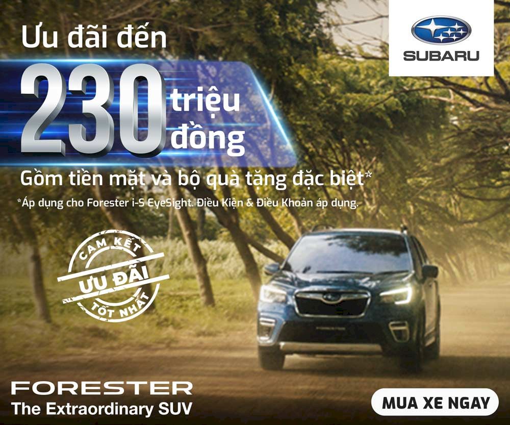 Bảng giá xe Subaru tháng 11: Khuyến mãi khủng cho Forester ,giá xe chỉ từ 869 triệu